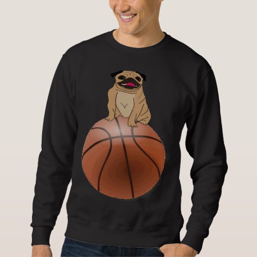 Basketbal en Pug Hondenliefhebber Classic T-Shirt  (Voorkant)