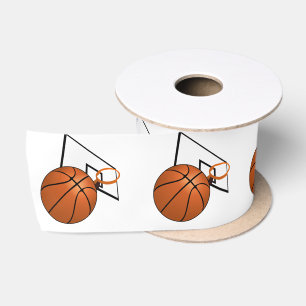 Basketbal en ring satijnen lint