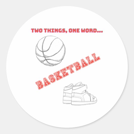 Basketbal en Scute SS Schattigee SS Ronde Sticker (Voorkant)