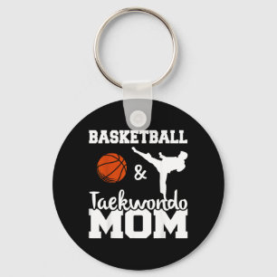 Basketbal en Taekwondo Moeder Basketbalspeler Sleutelhanger