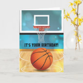 Basketbal en veldontwerp verjaardagskaart kaart (Gele Bloem)