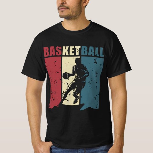 Basketbal Energie – Dynamische Speler Silhouet T-shirt (Voorkant)