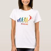 Basketbal Evolutie Silhouet Slam Dunk Design T-shirt (Voorkant)