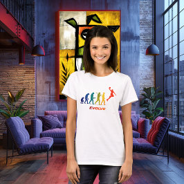 Basketbal Evolutie Silhouet Slam Dunk Design T-shirt