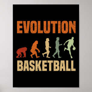 Basketbal Evolutie van Aap naar Mannen Ball Love Poster