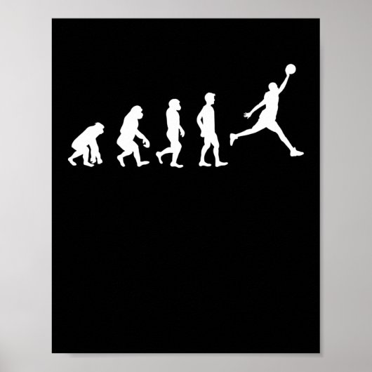 Basketbal Evolution kampioen basketbalspeler Poster (Voorkant)