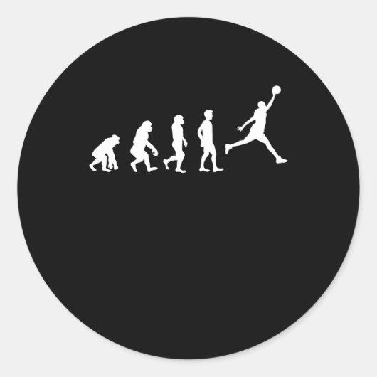 Basketbal Evolution kampioen basketbalspeler Ronde Sticker (Voorkant)