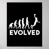 Basketbal Evolution Mannen Vrouwen Jongens Meisjes Poster (Voorkant)