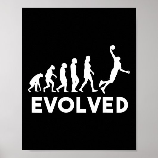 Basketbal Evolution Mannen Vrouwen Jongens Meisjes Poster (Voorkant)