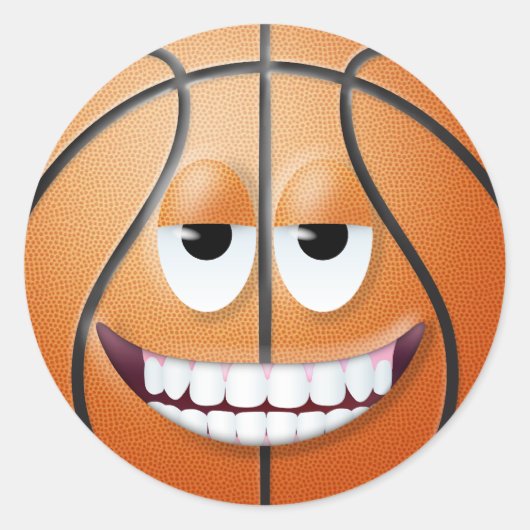 Basketbal Face 2 Ronde Sticker (Voorkant)