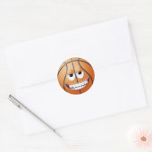 Basketbal Face 2 Ronde Sticker (Envelop)