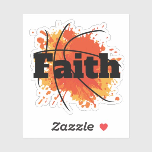 Basketbal Faith Design met Splash Art Sticker (Vel)