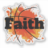 Basketbal Faith Design met Splash Art Sticker (Voorkant)