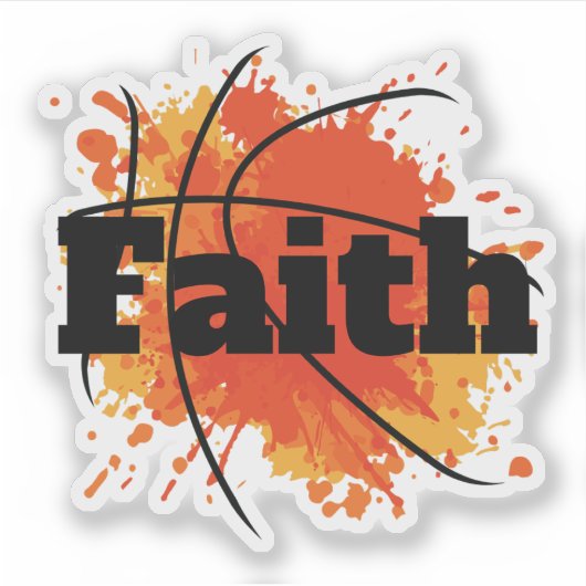 Basketbal Faith Design met Splash Art Sticker (Voorkant)