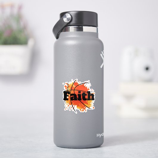 Basketbal Faith Design met Splash Art Sticker (HydroFlask)