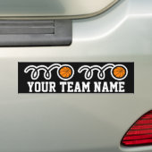 Basketbal fan aangepaste teamnaam ondersteuning bumpersticker (Op auto)