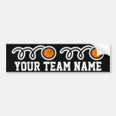 Basketbal fan aangepaste teamnaam ondersteuning bumpersticker (Voorkant)