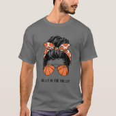 Basketbal Fan Messy Bun Moeder Mama Basketbal Suns T-shirt (Voorkant)