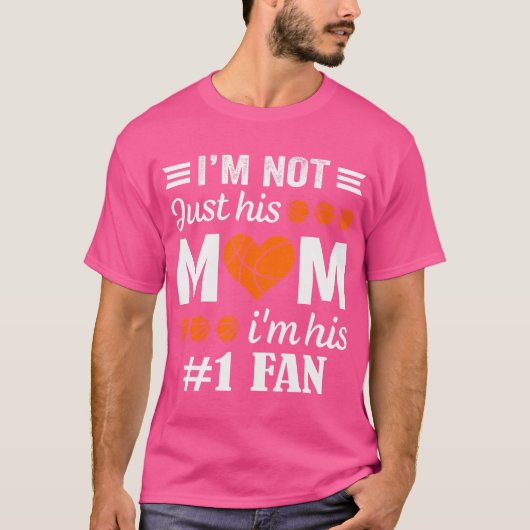Basketbal Fan Moeder Citaat T-shirt (Voorkant)