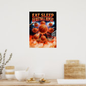 Basketbal Fan Muur Kunst Poster (Keuken)