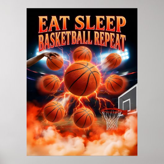 Basketbal Fan Muur Kunst Poster (Voorkant)