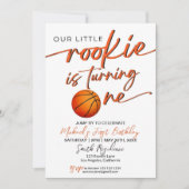 Basketbal Feest Uitnodiging Eerste Jaar Basketbal  (Voorkant)