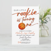 Basketbal Feest Uitnodiging Eerste Jaar Basketbal  (Staand voorkant)