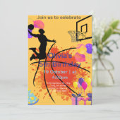 basketbal feestdagenkaart (Staand voorkant)