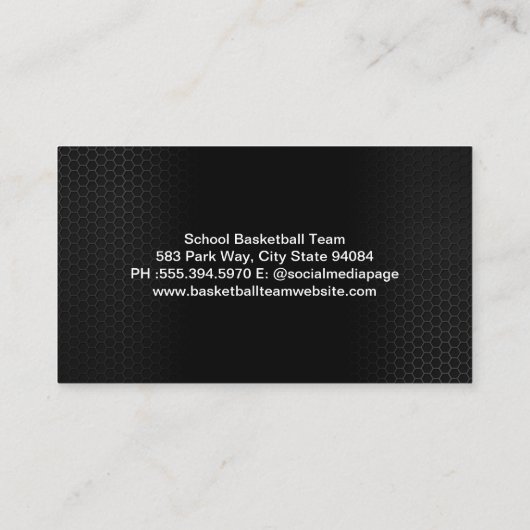 Basketbal fluitje en schoolbord | teamcoach visitekaartje (Achterkant)