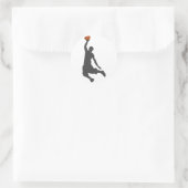 Basketbal Fly Guy Ronde Sticker (Tas)