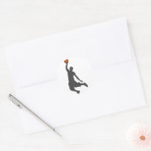 Basketbal Fly Guy Ronde Sticker (Envelop)