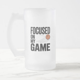 Basketbal Focused Frosted Glass Mok