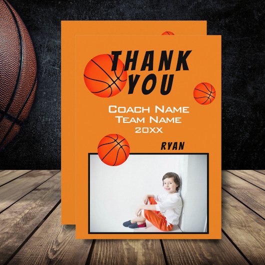 Basketbal Foto Bedankt Coach Kaart