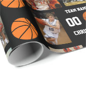 Basketbal foto collage fleece deken cadeaupapier (Rol Hoek)