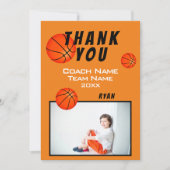 Basketbal Foto Dank je Coach Kaart (Voorkant)