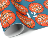 Basketbal foto Happy Birthday Cadeaupapier (Rol Hoek)