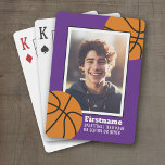 Basketbal foto Jouw namen toevoegen - kan Paarse b Pokerkaarten<br><div class="desc">Een modern en trendy design voor elke jeugd die basketbal speelt. Maak een aandenken met de foto en naam van uw kind. Kan ook gebruikt worden voor een teamfoto, sportdirecteur of middenschoolcoaches. Als u de achtergrondkleur wilt wijzigen, kiest u de knop Bewerken en zoekt u de kleurkiezer. Het kan ook...</div>