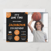 basketbal foto uitnodiging (Voorkant)