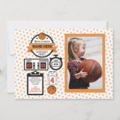 Basketbal Foto Verjaardag Basket Bal Sport Feest Kaart (Voorkant)