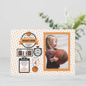 Basketbal Foto Verjaardag Basket Bal Sport Feest Kaart (Staand voorkant)