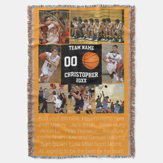 Basketbal fotocollage fleece deken (Voorkant Verticaal)