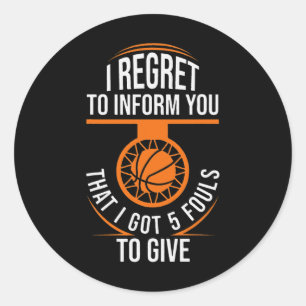Basketbal Fouls Quote Grappig Basketbal 5 Foul Cha Ronde Sticker