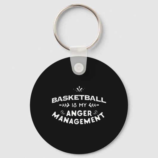 Basketbal Fun Basketbal is mijn woede management Sleutelhanger (Voorkant)