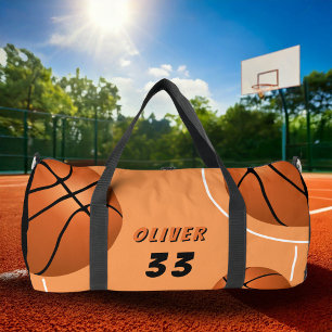 Basketbal Fun Sports Speler Naam Nummer Plunjezak