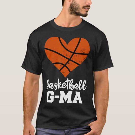 Basketbal G-Ma Grappig Basketbal Hart Oma Gee T-shirt (Voorkant)