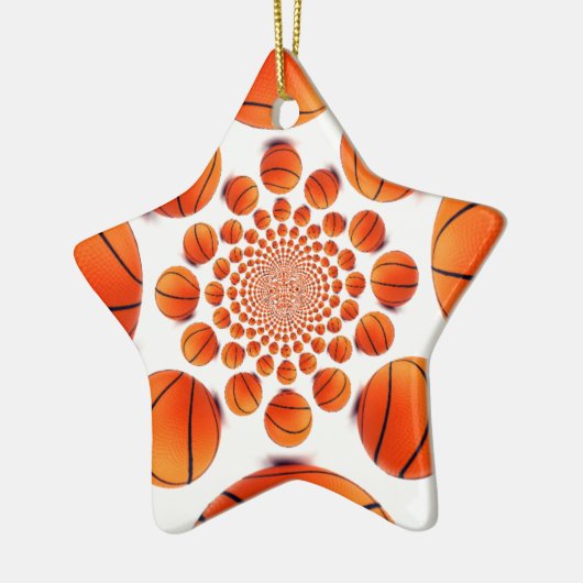 Basketbal Game of Champions: Court Vision Kaleida Keramisch Ornament (Links)