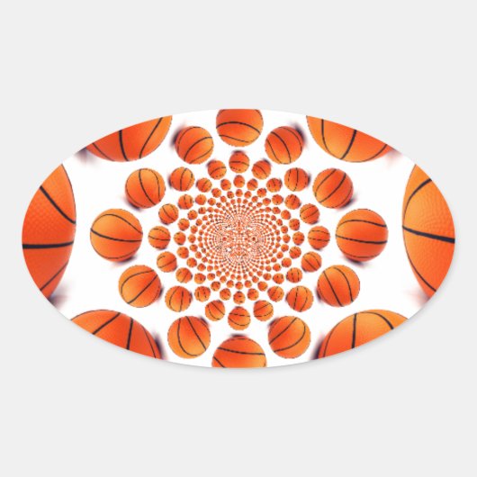 Basketbal Game of Champions: Court Vision Kaleida Ovale Sticker (Voorkant)