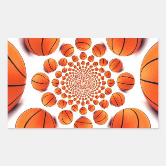 Basketbal Game of Champions: Court Vision Kaleida Rechthoekige Sticker (Voorkant)