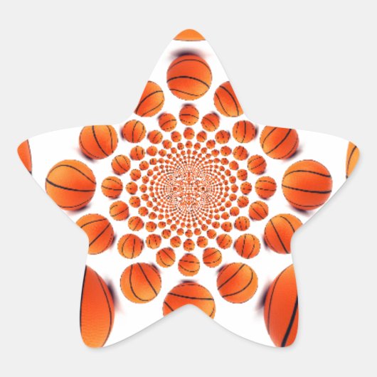 Basketbal Game of Champions: Court Vision Kaleida Ster Sticker (Voorkant)