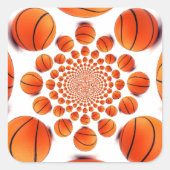 Basketbal Game of Champions: Court Vision Kaleida Vierkante Sticker (Voorkant)